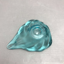 Load image into Gallery viewer, MCM Aqua Blue Art Glass Folded Leaf Dish (7x2)
