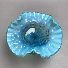 Load image into Gallery viewer, Vintage Dugan Glass Co Blue Coin Dot Pattern Pedestal Dish (4x6)
