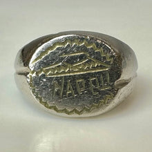 Load image into Gallery viewer, Vintage WW2 Trench Art Souvenir Napoli Silvertone Ring sz 10.75
