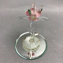 Load image into Gallery viewer, Art Glass Cross with Rose (4")
