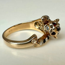 Load image into Gallery viewer, Gold Plated Simulated Gemstones Leopard Wrap Cocktail Ring sz 10
