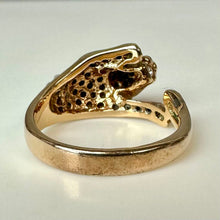 Load image into Gallery viewer, Gold Plated Simulated Gemstones Leopard Wrap Cocktail Ring sz 10
