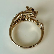 Load image into Gallery viewer, Gold Plated Simulated Gemstones Leopard Wrap Cocktail Ring sz 10
