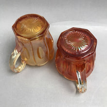 Load image into Gallery viewer, Vintage Gold Carnival Glass Cream &amp; Sugar (3")
