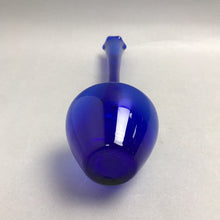 Load image into Gallery viewer, Blue Glass Bud Vase with Clear Handle (12")
