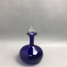 Load image into Gallery viewer, Cobalt Blue Decanter with Clear Teardrop Stopper (14")
