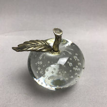 Load image into Gallery viewer, Vintage Apple Paperweight with Sivler Tone Stem (3")
