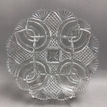Load image into Gallery viewer, Vintage MCM Condiment Server Nut Dish Diamondback Cut Glass (9")
