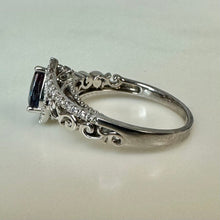 Load image into Gallery viewer, 10K White Gold Alexandrite Diamond Rogers &amp; Hollands Ring sz 8 (3.7g)
