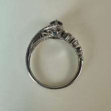 Load image into Gallery viewer, 10K White Gold Alexandrite Diamond Rogers &amp; Hollands Ring sz 8 (3.7g)
