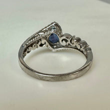 Load image into Gallery viewer, 10K White Gold Alexandrite Diamond Rogers &amp; Hollands Ring sz 8 (3.7g)
