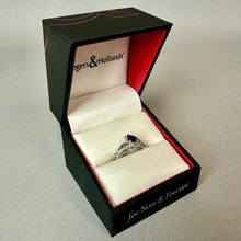 Load image into Gallery viewer, 10K White Gold Alexandrite Diamond Rogers &amp; Hollands Ring sz 8 (3.7g)
