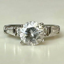 Load image into Gallery viewer, Sterling Cubic Zirconia Engagement Ring sz 7
