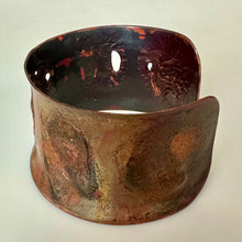 Load image into Gallery viewer, Vintage MCM Handcrafted Brutalist Copper Cuff Bracelet
