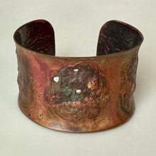 Load image into Gallery viewer, Vintage MCM Handcrafted Brutalist Copper Cuff Bracelet

