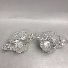 Load image into Gallery viewer, Vintage Whirling Spinning Starl Glass Cream &amp; Sugar (3")
