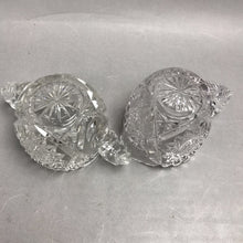 Load image into Gallery viewer, Vintage Whirling Spinning Starl Glass Cream &amp; Sugar (3")

