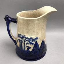 Load image into Gallery viewer, Antique Old Sleepy Eye Indian Pitcher Pottery Blue Native (8.5")(As Is)

