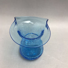 Load image into Gallery viewer, Vintage Hand Blown Blue Crackle Vase (5")
