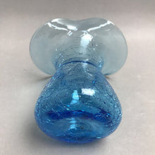 Load image into Gallery viewer, Vintage Hand Blown Blue Crackle Vase (5")
