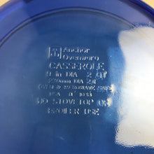Load image into Gallery viewer, Vintage Anchor Hocking 9” Cobalt Blue 2 Quart Glass Casserole Dish with Lid (2 Available)
