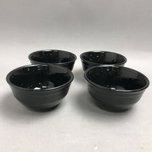 Load image into Gallery viewer, Mainstays Stoneware Set Of 4 Black Dessert/Salad Bowls With Embossed Ring (4")
