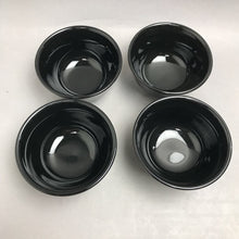 Load image into Gallery viewer, Mainstays Stoneware Set Of 4 Black Dessert/Salad Bowls With Embossed Ring (4")
