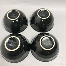 Load image into Gallery viewer, Mainstays Stoneware Set Of 4 Black Dessert/Salad Bowls With Embossed Ring (4")
