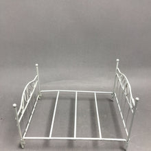 Load image into Gallery viewer, Vintage White Metal Doll Bed (4x5x7)
