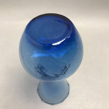 Load image into Gallery viewer, Hand Blown Blue Glas Flower Vase (7")
