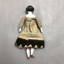 Load image into Gallery viewer, Antique Porcelain Hand Painted "China Head Doll" with Molded Black Hair (6.5")
