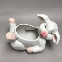 Load image into Gallery viewer, Vintage White Ceramic Reclining Pig Planter(7x5x4)
