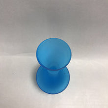 Load image into Gallery viewer, Vintage Frosted Blue Satin Glass Bud Vase, Mid-Century Modern Style (8")
