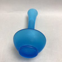 Load image into Gallery viewer, Vintage Frosted Blue Satin Glass Bud Vase, Mid-Century Modern Style (8")
