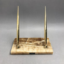 Load image into Gallery viewer, Sheaffer Two Pen Desk Set on Spanish Onyx Base (As-Is) (4.5x7)
