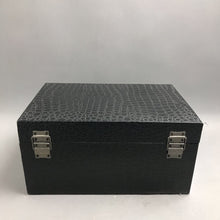 Load image into Gallery viewer, Black Crocodile-Embossed Faux Leather Storage Box (14x9x7)
