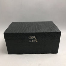 Load image into Gallery viewer, Black Crocodile-Embossed Faux Leather Storage Box AS IS(12.5x8x6)
