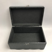 Load image into Gallery viewer, Black Crocodile-Embossed Faux Leather Storage Box AS IS(12.5x8x6)
