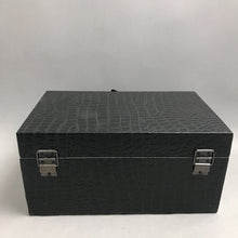 Load image into Gallery viewer, Black Crocodile-Embossed Faux Leather Storage Box AS IS(12.5x8x6)
