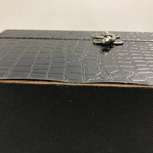 Load image into Gallery viewer, Black Crocodile-Embossed Faux Leather Storage Box AS IS(12.5x8x6)
