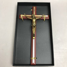 Load image into Gallery viewer, NIB Batesville Wood &amp; Brass Crucifix Cross Christianity Catholic Jesus (10")
