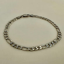 Load image into Gallery viewer, Italian Sterling Figaro Chain Bracelet (7.5")
