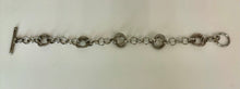 Load image into Gallery viewer, Sterling Textured Double Rolo Link Toggle Bracelet (8")
