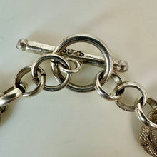 Load image into Gallery viewer, Sterling Textured Double Rolo Link Toggle Bracelet (8")
