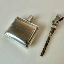 Load image into Gallery viewer, Vintage Engraved Sterling Perfume Bottle Pendant (2")
