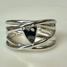 Load image into Gallery viewer, Sterling Heart Crossed Eternity Band Ring sz 8
