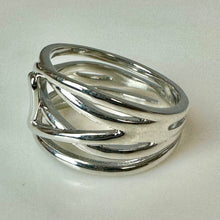 Load image into Gallery viewer, Sterling Heart Crossed Eternity Band Ring sz 8
