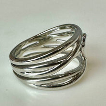 Load image into Gallery viewer, Sterling Heart Crossed Eternity Band Ring sz 8
