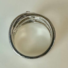 Load image into Gallery viewer, Sterling Heart Crossed Eternity Band Ring sz 8
