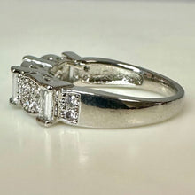 Load image into Gallery viewer, Sterling Baguette Pave Cubic Zirconia Ring sz 7
